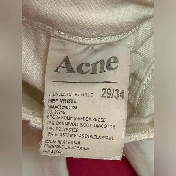 ACNE STUDIOS JEANS size 29/34 Men’s straight leg white - Picture 7 of 10